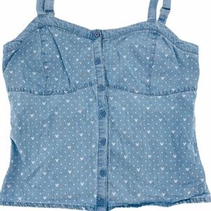 DISNEY | Mickey Mouse Cropped Chambray Tank Top